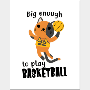 Children Basketball Cat Funny Sports Animals Posters and Art